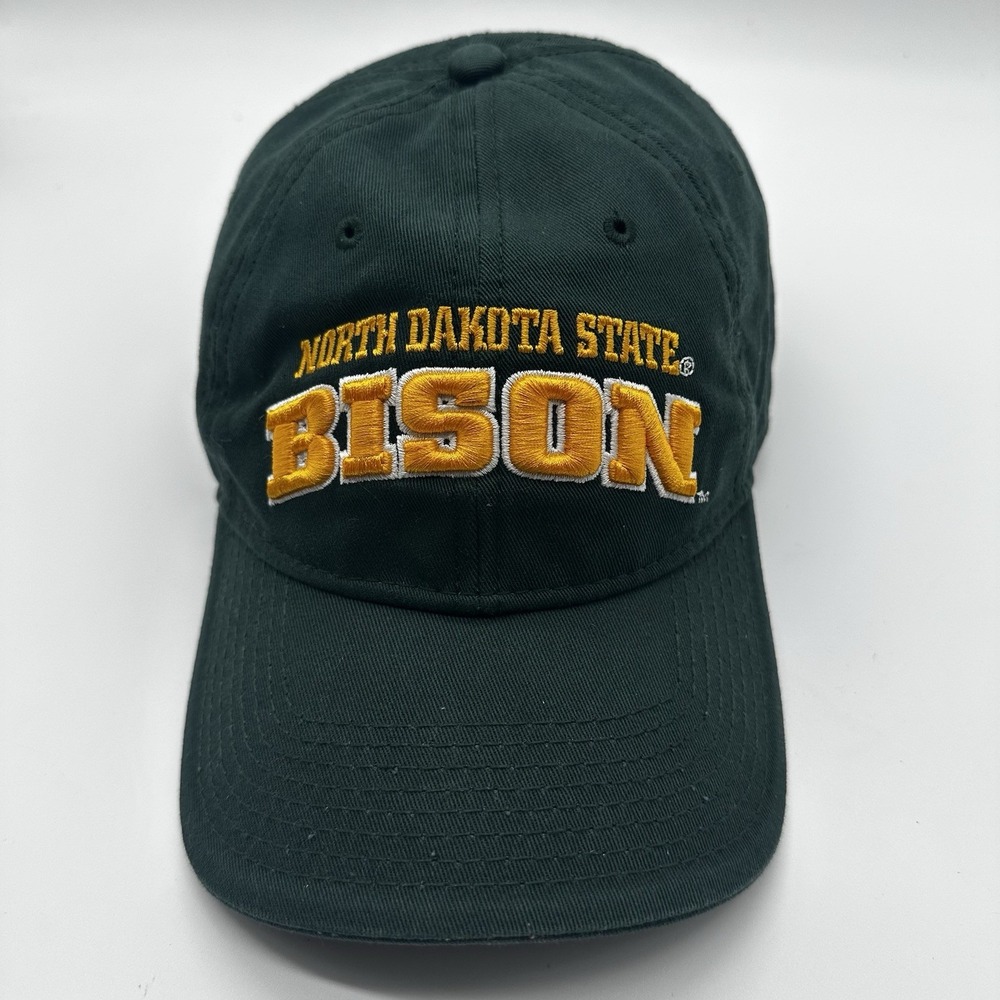 North Dakota State Bison Spell out Strapback Hat Cap By The Game Green VTG Y2K‎